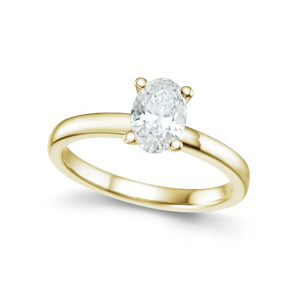 Clearance Bridal Eternity enstens diamantring i gult gull oval 0,80 ct Ringer