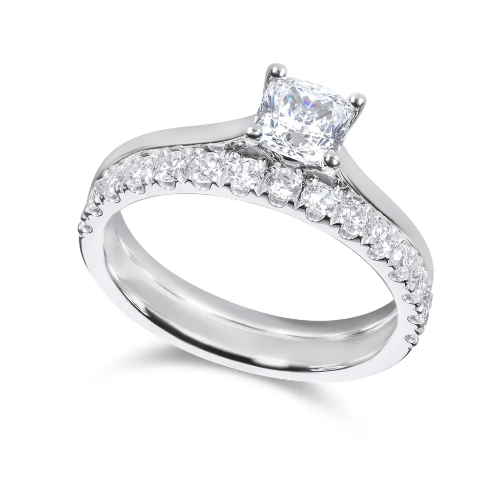 New Bridal Eternity enstens diamantring cushion 0,70 ct Ringer