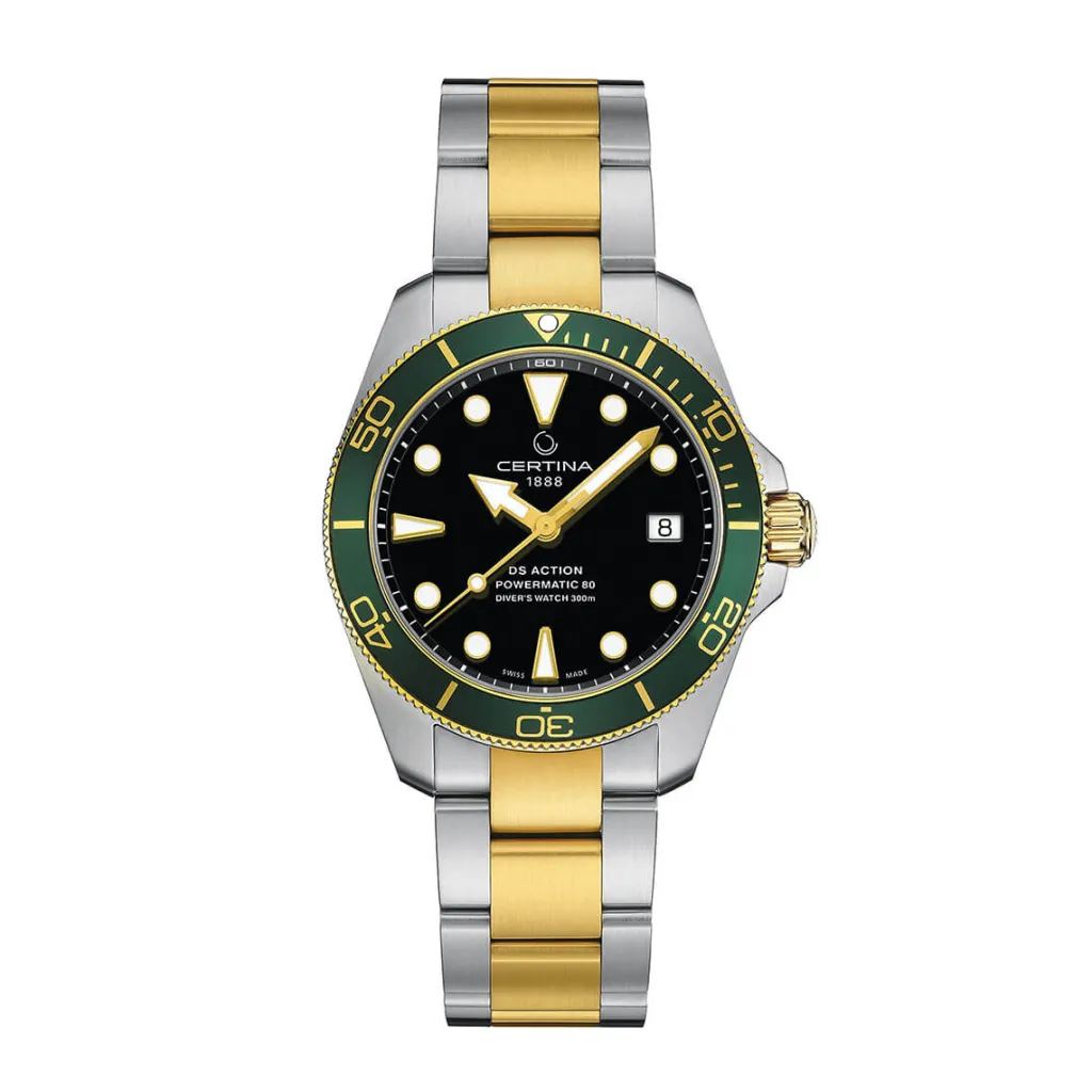 Outlet DS Action Diver sort skive 38 mm Dykkerklokker | Two Tone Klokker