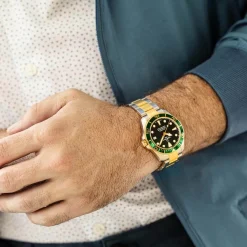Outlet DS Action Diver sort skive 38 mm Dykkerklokker | Two Tone Klokker