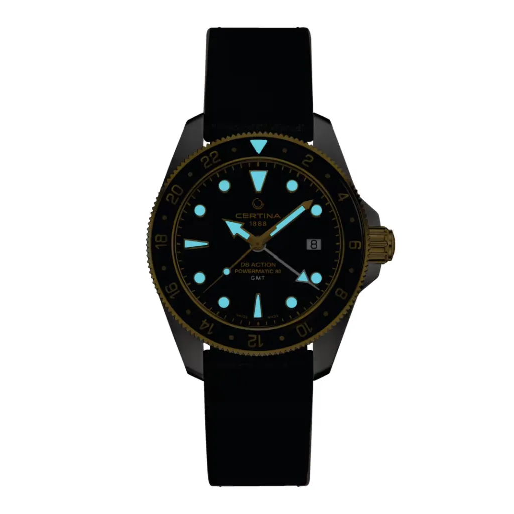 New DS Action GMT Powermatic 80 41 mm svart Til Han | Two Tone Klokker