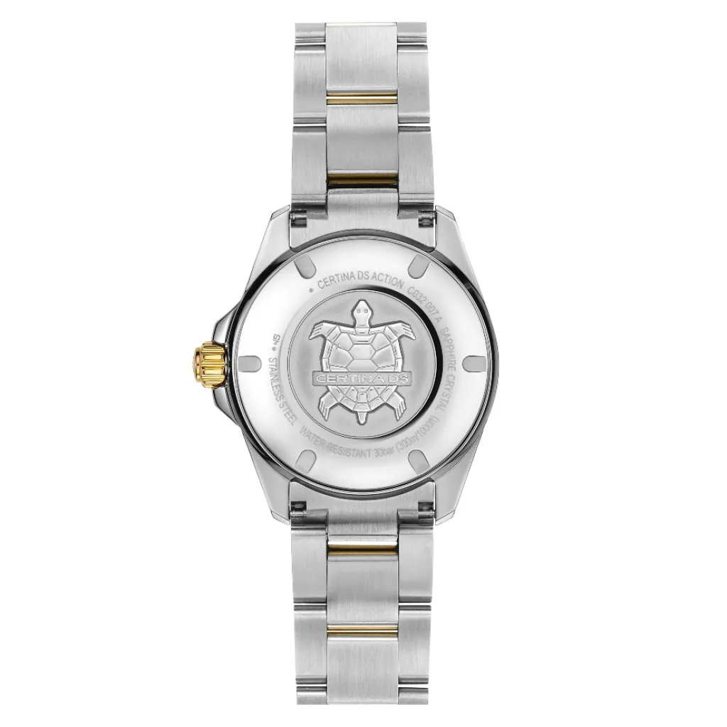 Hot DS Action Lady hvit perlemor 34,5 mm Klokker Med Diamanter | Two Tone Klokker
