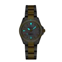 Hot DS Action Lady hvit perlemor 34,5 mm Klokker Med Diamanter | Two Tone Klokker