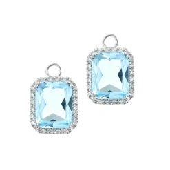 Fashion Charms blå topas og diamanter Ørepynt