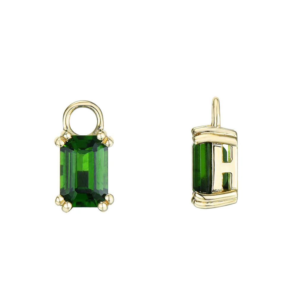 Sale Charms for Joy i gult gull med diopsid Ørepynt