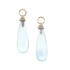 New Charms i gult gull med diamanter og blå topas Ørepynt