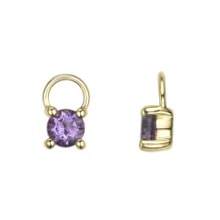 Best Charms i gult gull med rosa ametyst Ørepynt