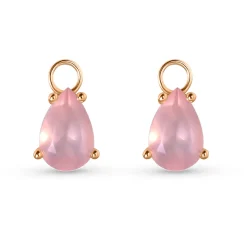 New Charms i gult gull med rosenkvarts 3,30 ct Ørepynt