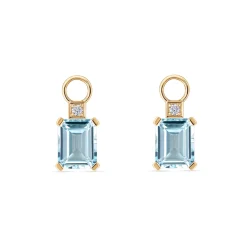 Hot Charms i gult gull med topas og diamanter Ørepynt
