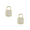 New Charms i gult gull princess cut 0,50 ct Ørepynt