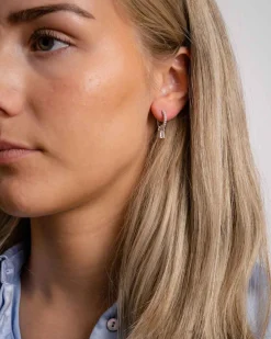 Best Charms i hvitt gull med hvit kvarts Ørepynt