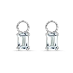Discount Charms i hvitt gull med Sky Blue topas Ørepynt