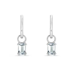 Discount Charms i hvitt gull med Sky Blue topas Ørepynt