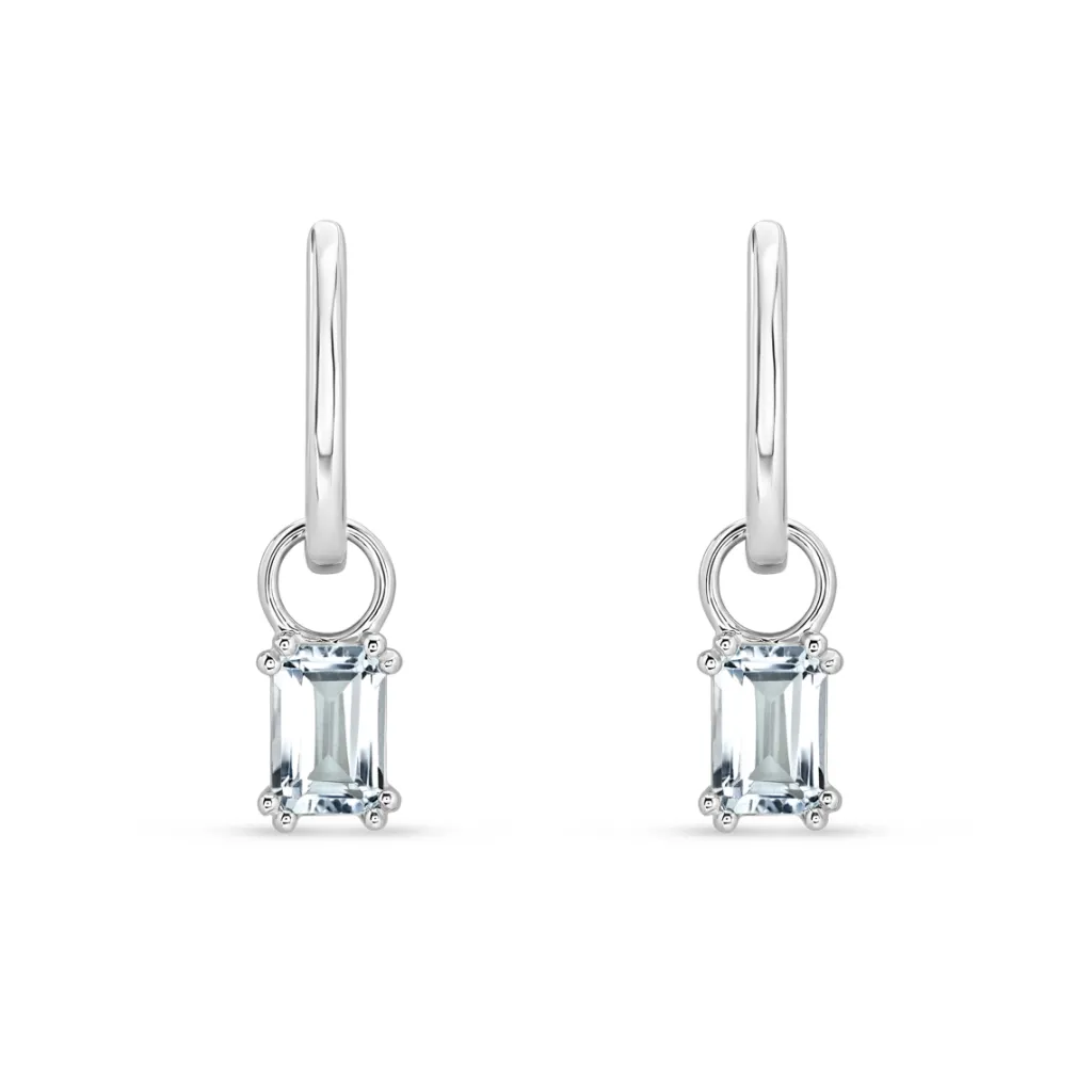 Discount Charms i hvitt gull med Sky Blue topas Ørepynt