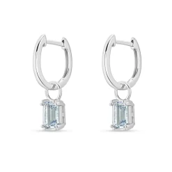 Discount Charms i hvitt gull med Sky Blue topas Ørepynt