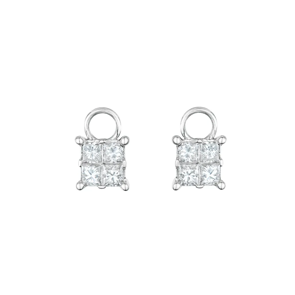 Sale Charms med diamanter princess cut 0,54 ct Ørepynt