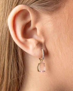 Online Charms med rosenkvarts Ørepynt