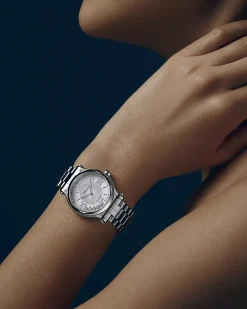 Outlet Happy Sport automatic stål med diamanter 33 mm Til Henne