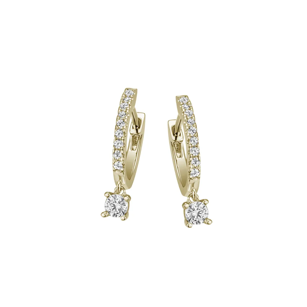 Fashion Creoler i forgylt sølv med cubic zirkonia Ørepynt