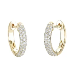 Discount Creoler i gult gull med diamanter i pavé 0,50 ct Ørepynt