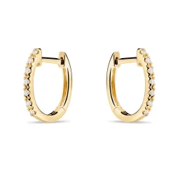 Fashion Creoler i gult gull med diamanter 0,08W/SI Ørepynt