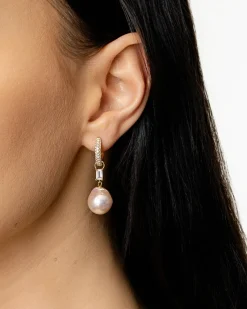 Discount Creoler i gult gull med diamanter i pavé 0,50 ct Ørepynt