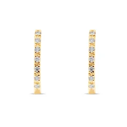 Fashion Creoler i gult gull med diamanter 0,08W/SI Ørepynt