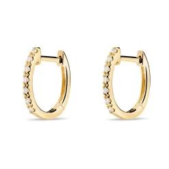 Fashion Creoler i gult gull med diamanter 0,08W/SI Ørepynt