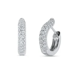 Outlet Creoler i rhodinert sølv med cubic zirkonia Ørepynt