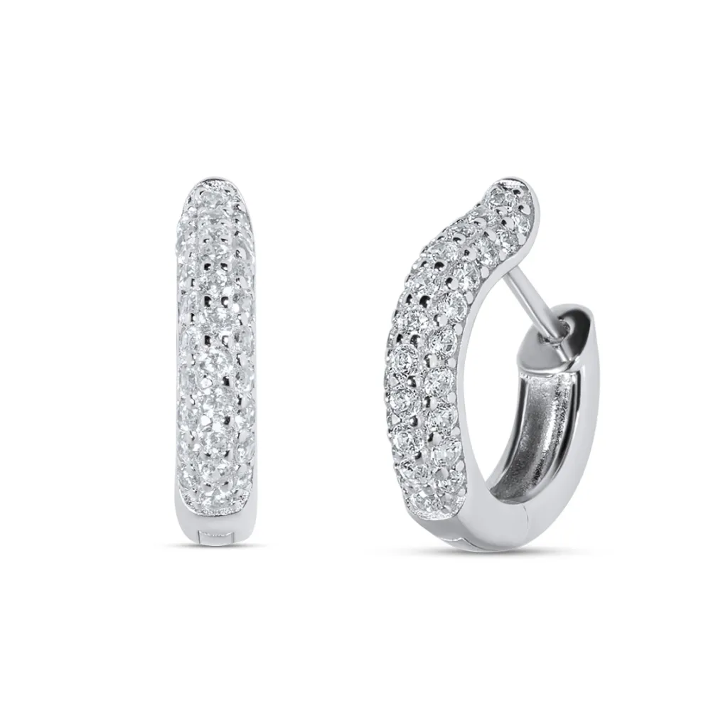 Outlet Creoler i rhodinert sølv med cubic zirkonia Ørepynt