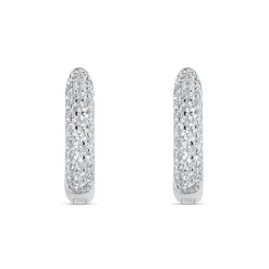 Outlet Creoler i rhodinert sølv med cubic zirkonia Ørepynt