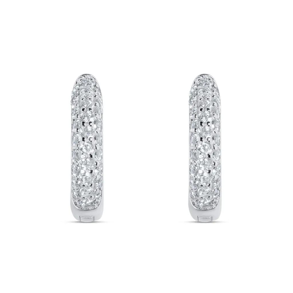 Outlet Creoler i rhodinert sølv med cubic zirkonia Ørepynt