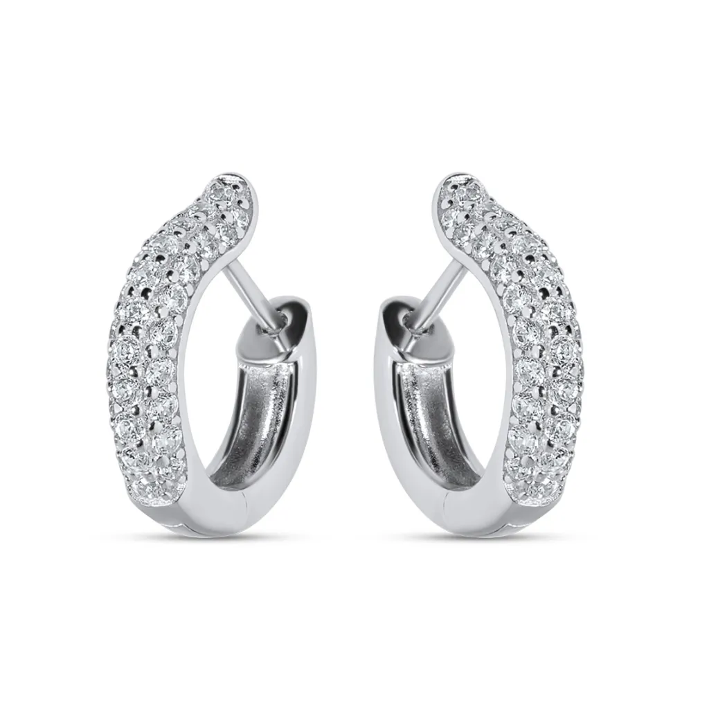 Outlet Creoler i rhodinert sølv med cubic zirkonia Ørepynt