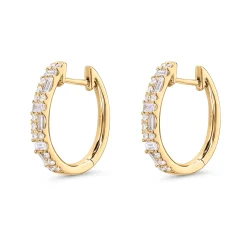 Sale Creoler med brilliant og baguette slipte diamanter 0,66 ct Ørepynt