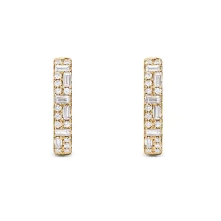 Sale Creoler med brilliant og baguette slipte diamanter 0,66 ct Ørepynt