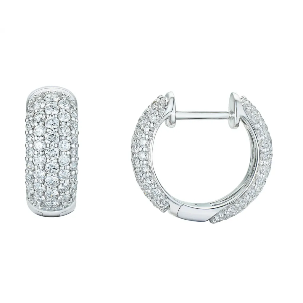 Clearance 1,90 ct diamantøreringer hvitt gull Ørepynt