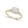 Best 0,55 ct diamantring i gult gull brilliant og princess cut Ringer