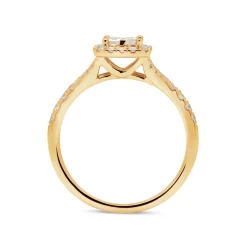 Best 0,55 ct diamantring i gult gull brilliant og princess cut Ringer