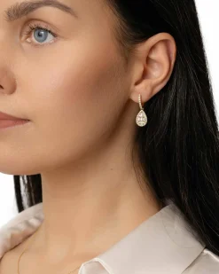Clearance 1,10 ct gult gull diamantørepynt dråpe med ulik slip Ørepynt