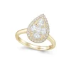 Discount 1,00 ct gult gull diamantring dråpeformet Ringer