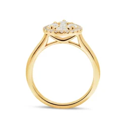 Discount 1,00 ct gult gull diamantring dråpeformet Ringer