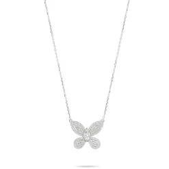 Discount 0,58 ct Sommerfugl diamantanheng med kjede 42 cm Halssmykker