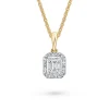 Sale Diamantanheng 0,15 ct brillianter og baguettslip Halssmykker