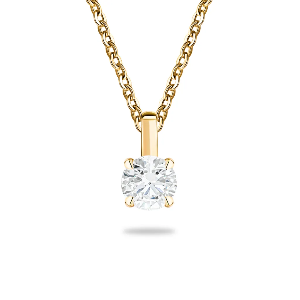 Sale Diamantanheng 0,25 ct gult gull Elegance Forever Halssmykker