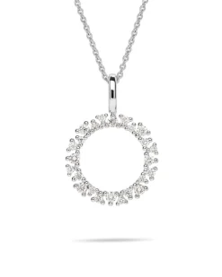 New Diamantanheng 0,33 ct hvitt gull med sirkel Halssmykker