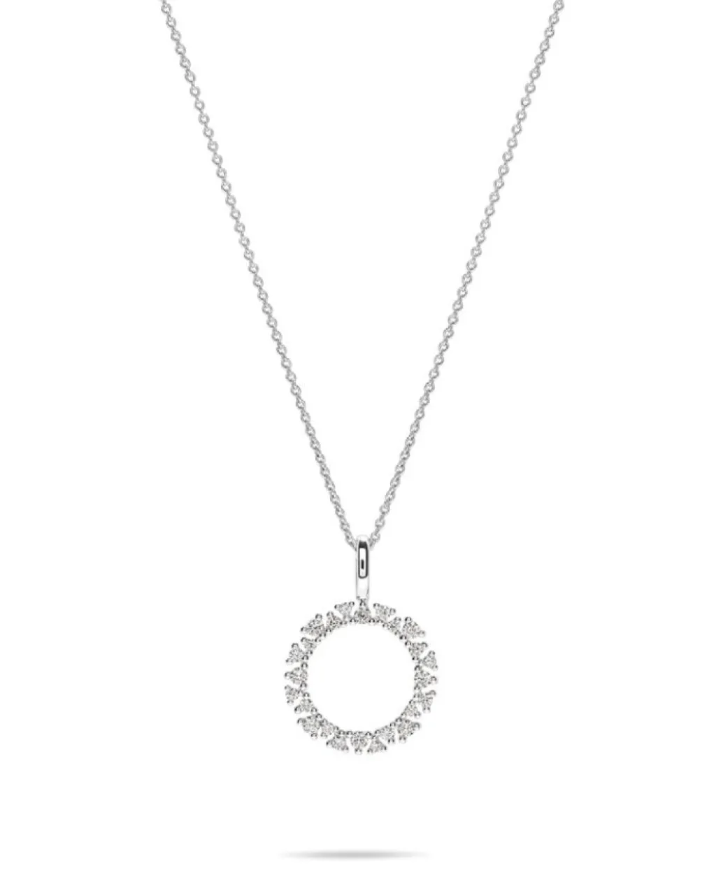 New Diamantanheng 0,33 ct hvitt gull med sirkel Halssmykker