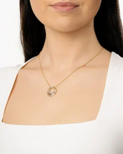 Clearance Diamantanheng 0,07 ct i hvitt og gult gull Halssmykker
