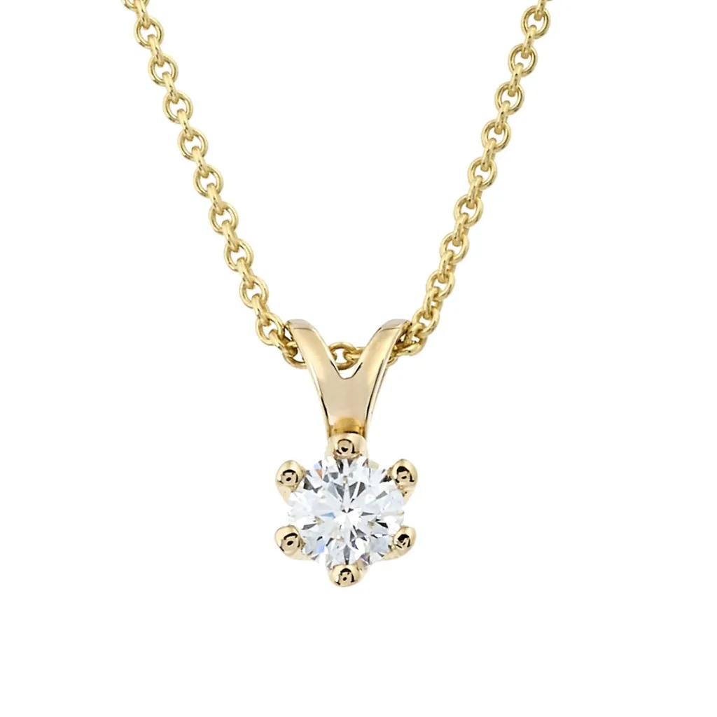Online Diamantanheng gult gull 0,71 ct Halssmykker