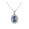 Sale Diamantanheng i hvitt gull med safir 0,41 ct Halssmykker