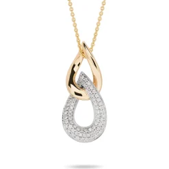 Sale Diamantanheng i hvitt og gult gull 0,30 ct Halssmykker